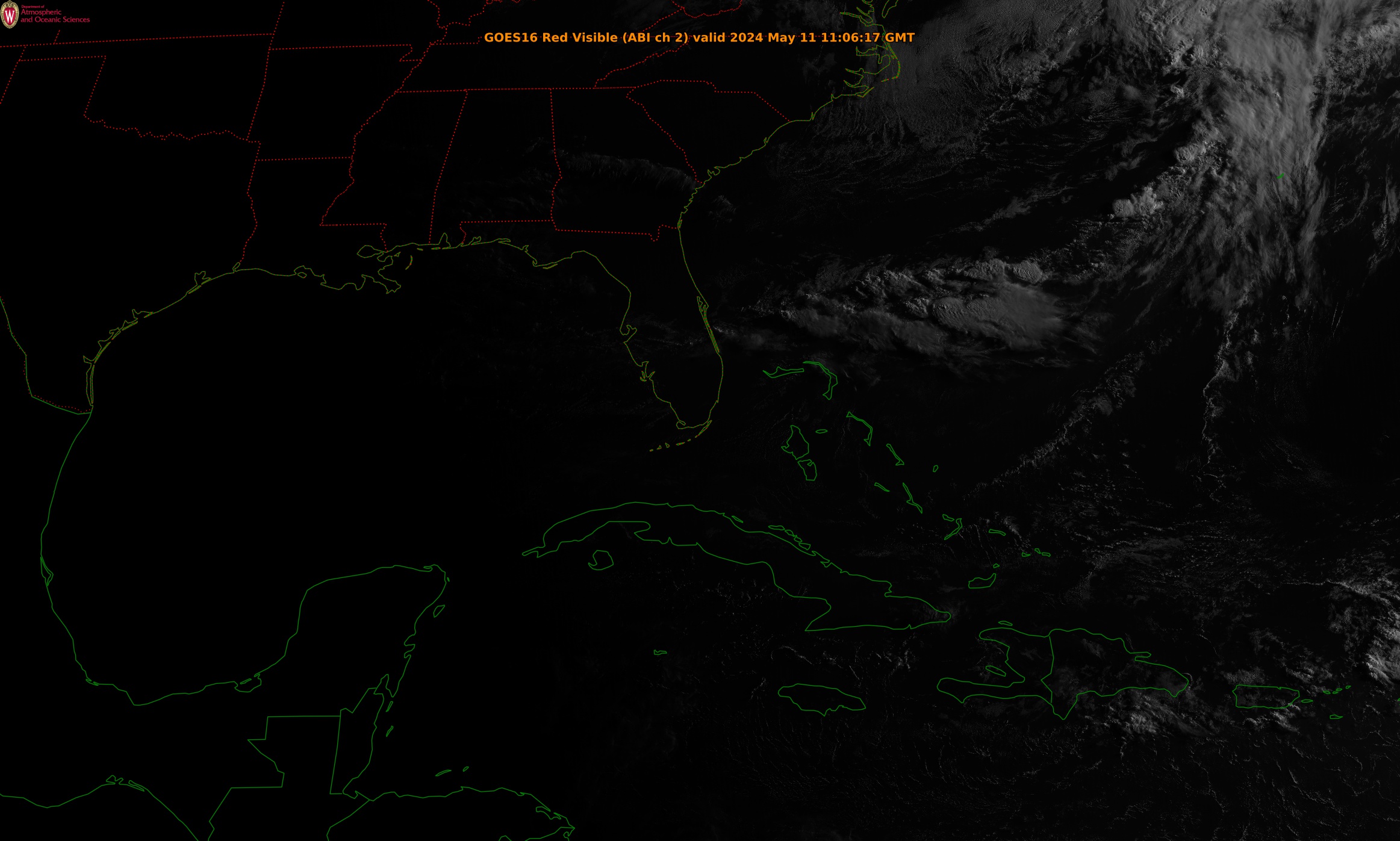 NOAA GOES Visible Image of Gulf of Mexico